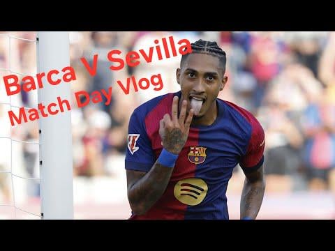 Barca Vs Sevilla View of Grada d' Animacio + All Goals