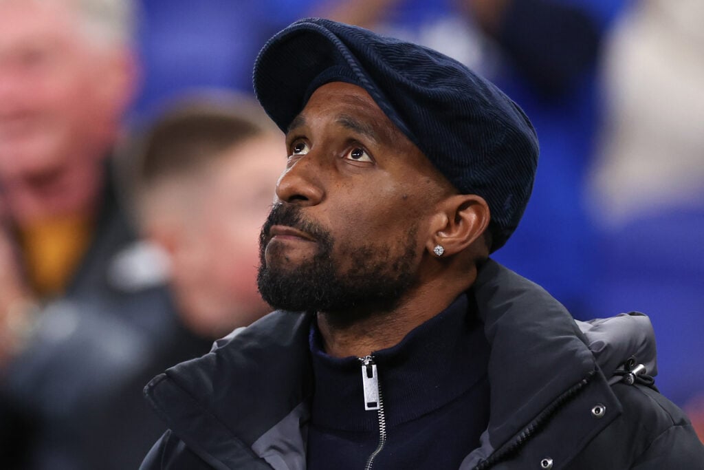 Jermain Defoe during the Premier League match between Everton and West Ham United at Hill Dickinson Stadium