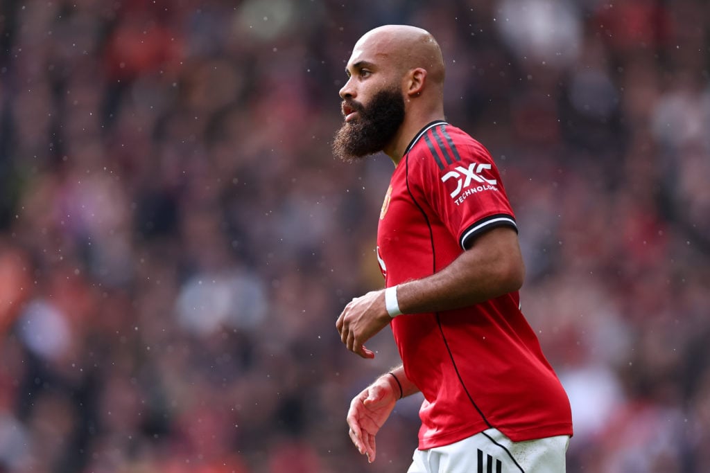 Bryan Mbeumo of Manchester United during the Premier League match between Manchester United and Sunderland at Old Trafford.