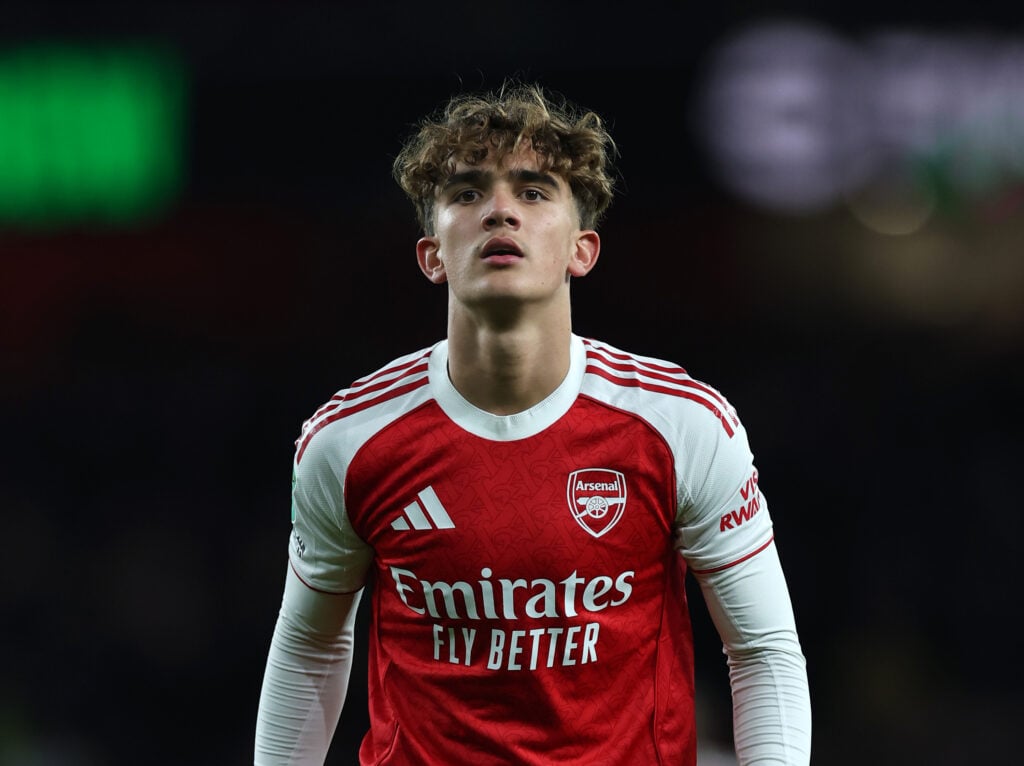 Max Dowman of Arsenal during the Carabao Cup Fourth Round match between Arsenal and Brighton & Hove Albion.
