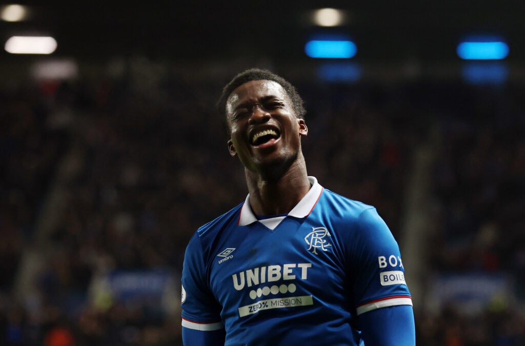 Emmanuel Fernandez celebrates for Rangers.