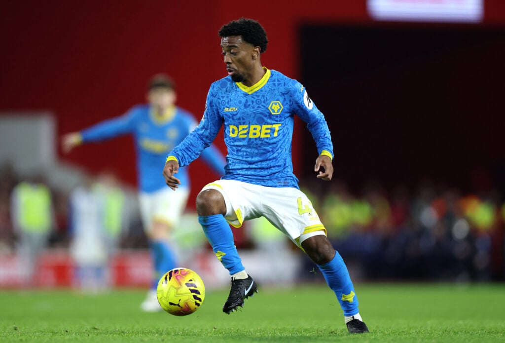 Angel Gomes playing for Wolves.