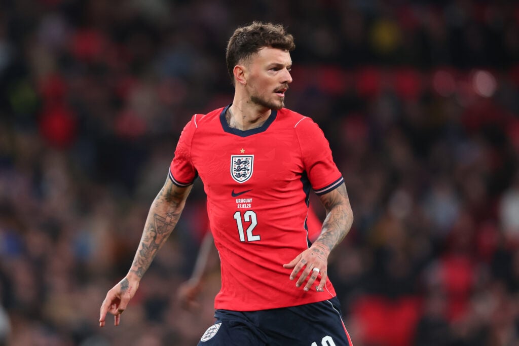 Arsenal defender Ben White in action for England