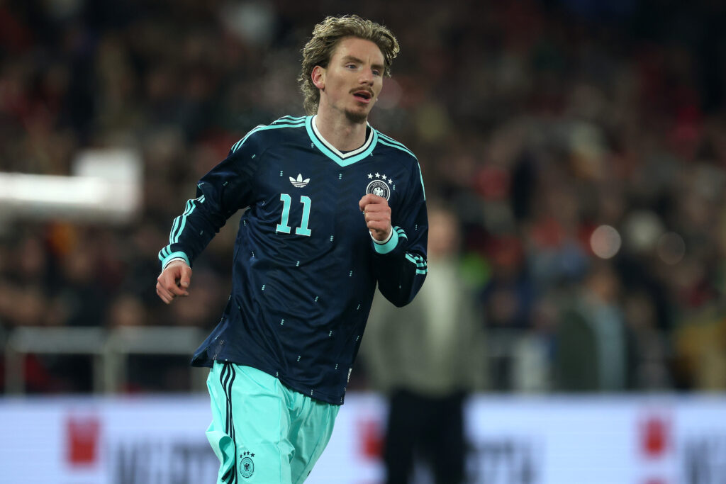 Nick Woltemade during Germany's international friendly against Switzerland.