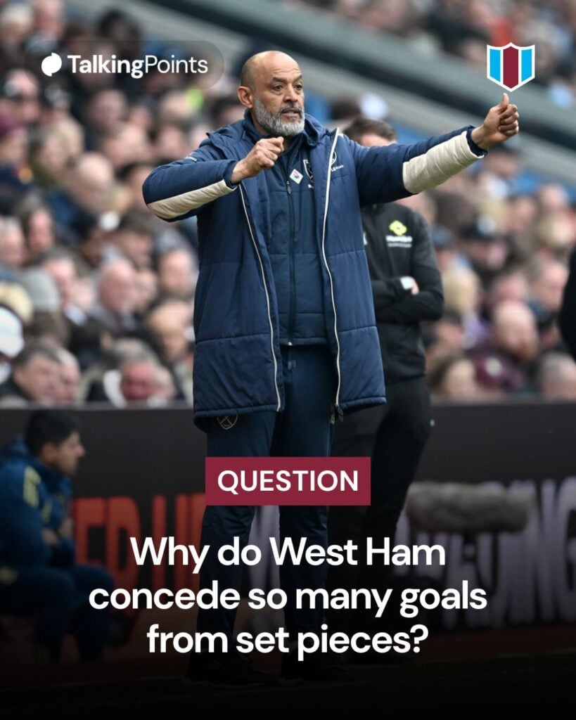 Nuno Espirito Santo gestures from the sidelines during the Premier League match between Aston Villa and West Ham United at Villa Park