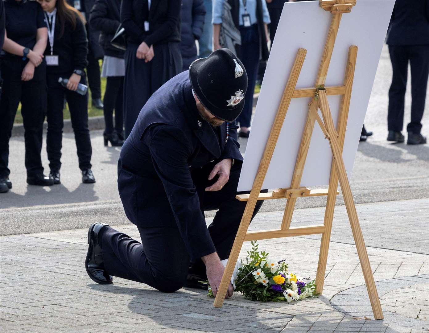 A memorial has been held for PC Bradley Corke at Tonbridge Police Station. Picture: Scott Wishart