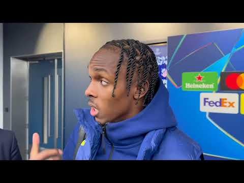 POST-MATCH INTERVIEW: Mathys Tel: Tottenham 3-2 Atlético Madrid - YouTube