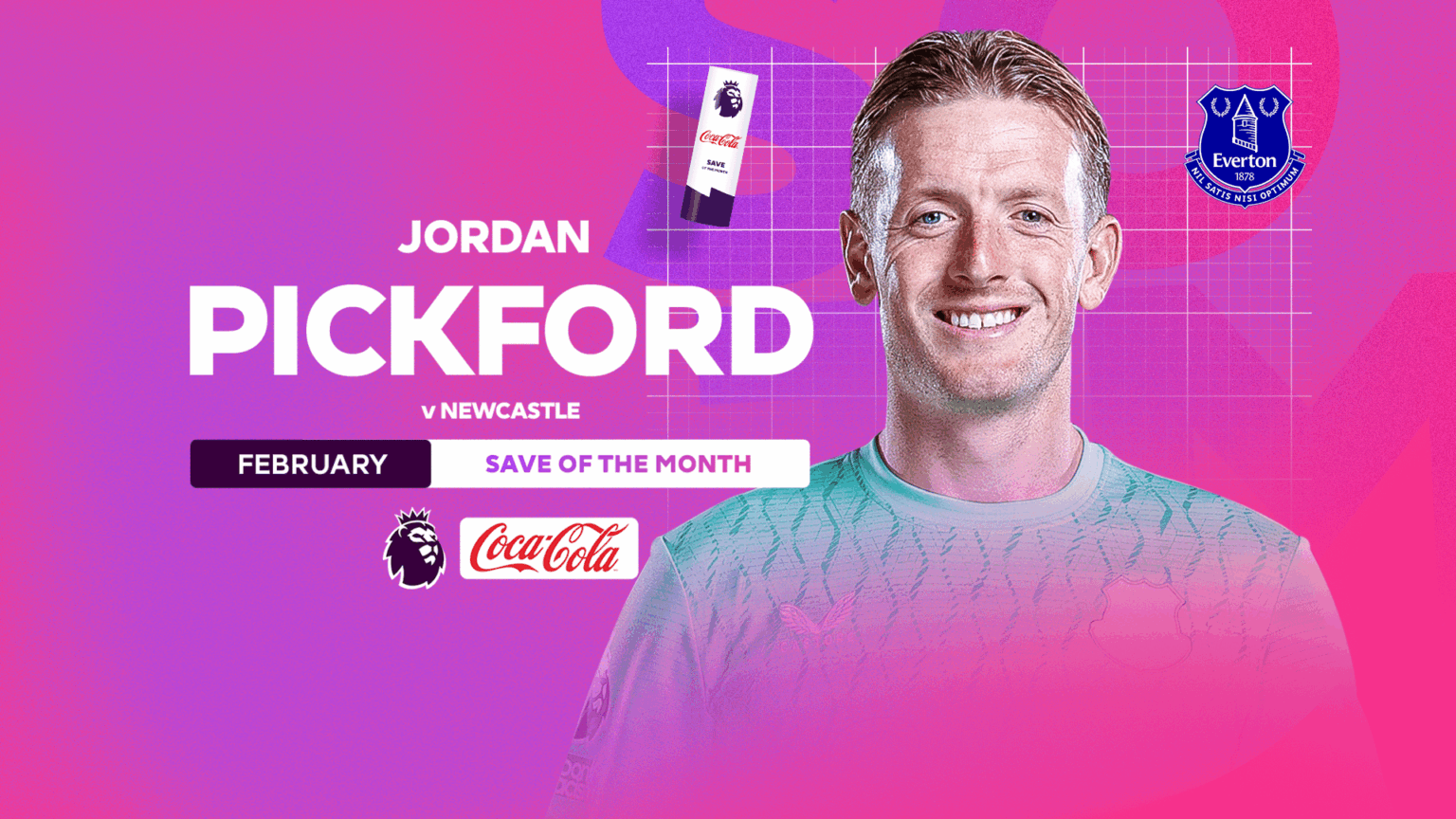 Pickford wins record fourth Save of the Month award for his stunning last-minute stop in win over Newcastle