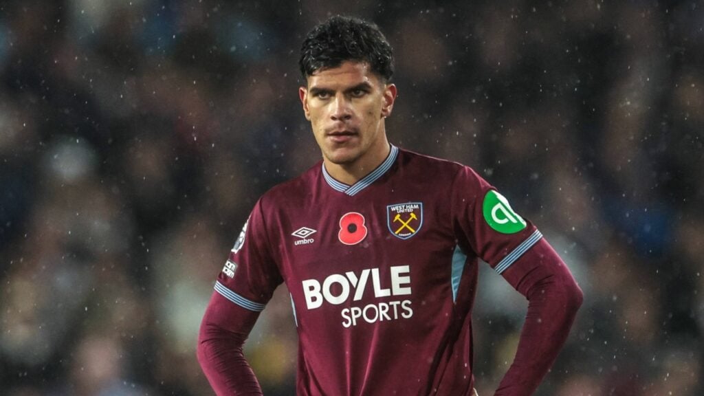 Mateus Fernandes in action for West Ham