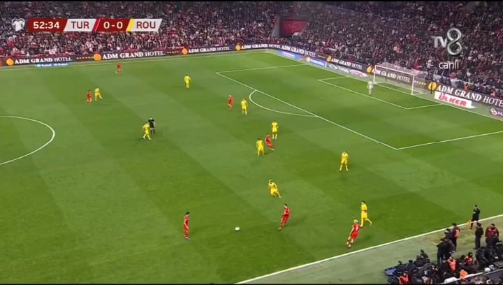 Arda's assist to F. Kadıoğlu against Romania