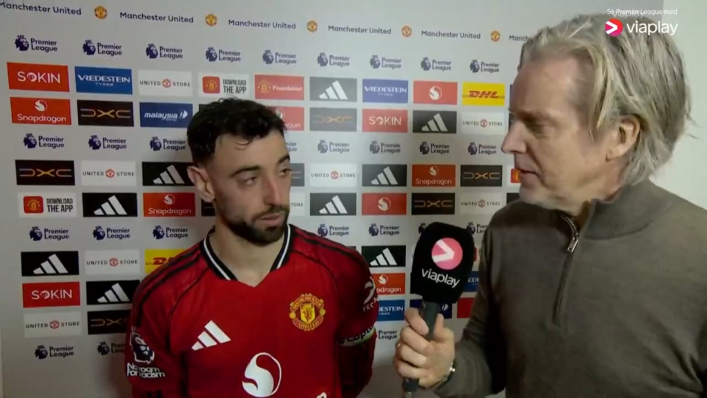 Bruno Fernandes sharing insights on how he reads the game after Villa win