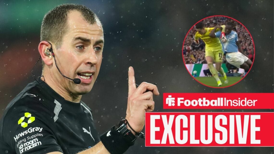 Referee Peter Bankes gestures during the Leeds United v Nottingham Forest Premier League match at Elland Road, Leeds, England on 6 February 2026 / ...