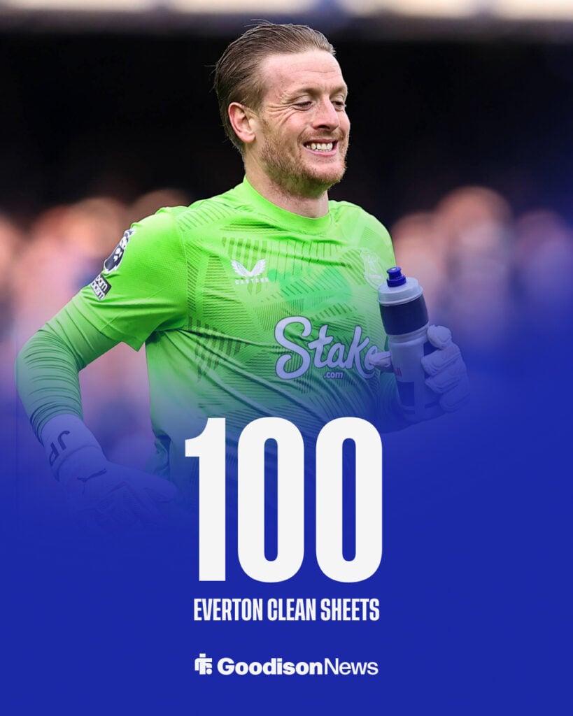 Jordan Pickford clean sheets for Everton