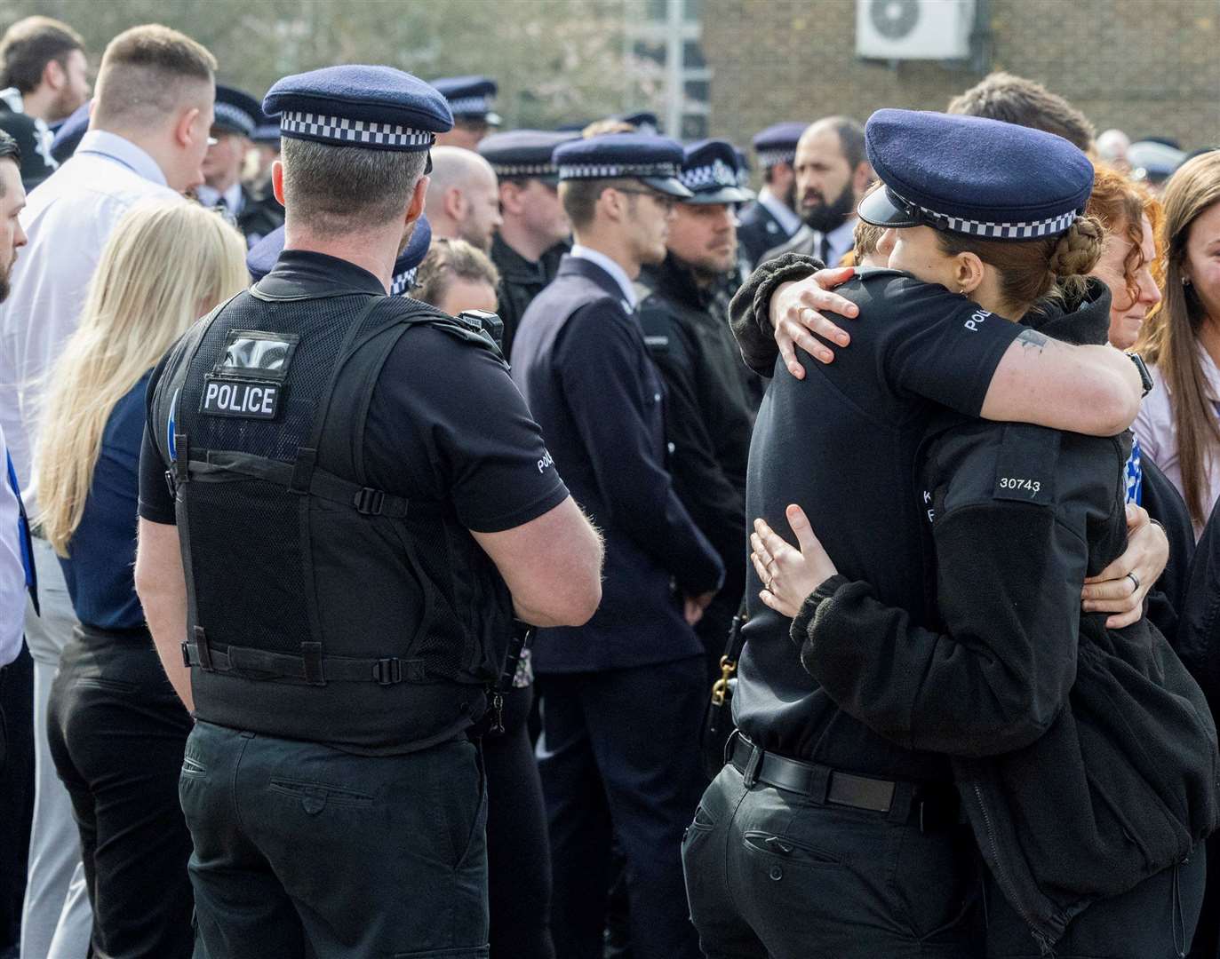 A memorial has been held for PC Bradley Corke at Tonbridge Police Station. Picture: Scott Wishart