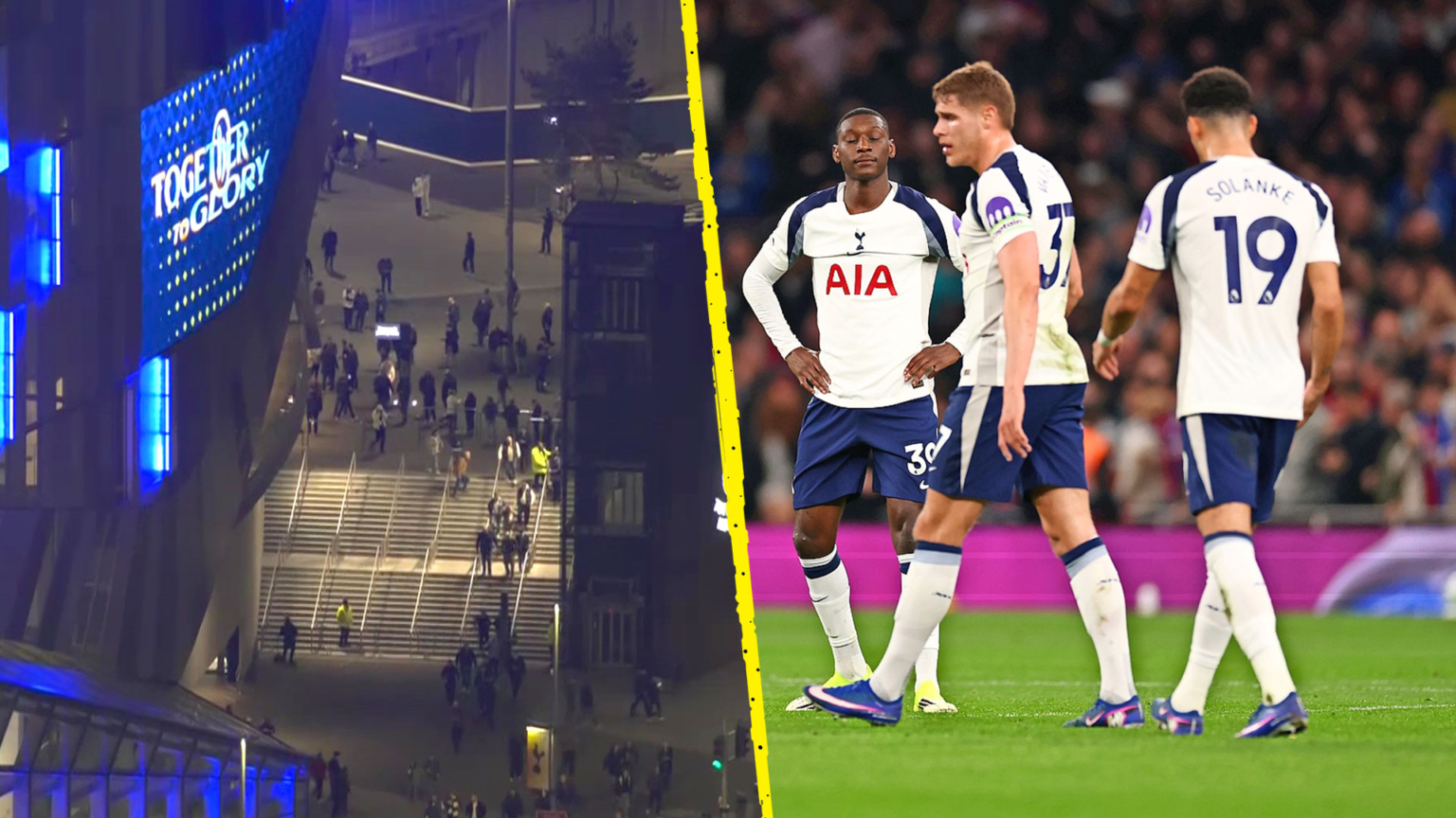 Tottenham Hotspur fans leave stadium half empty before second half after horror collapse