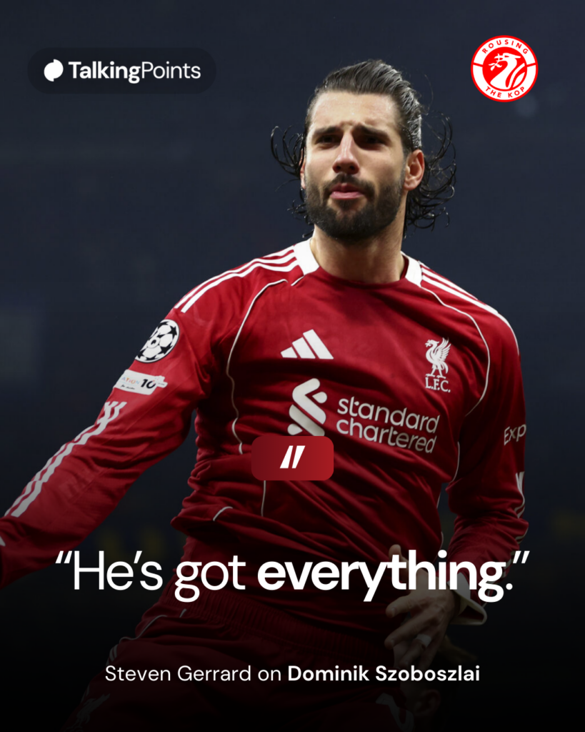 Dominik Szoboszlai celebrates Liverpool goal