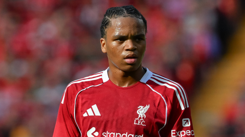 Rio Ngumoha in a Liverpool shirt