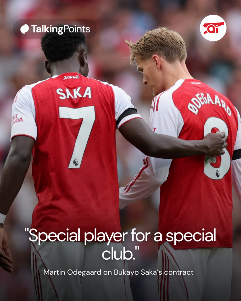 Martin Odegaard on Bukayo Saka’s contract