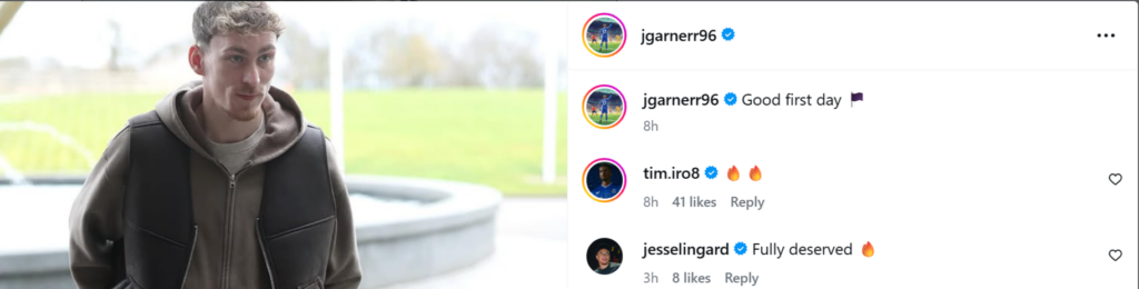 James Garner's Instagram post