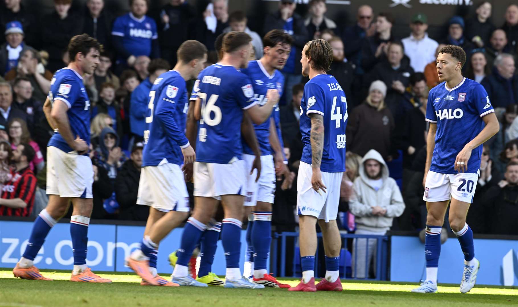 Jack Clarke celebrates scoring the opener for Ipswich against Millwall on Saturday. Photo: Barry Goodwin