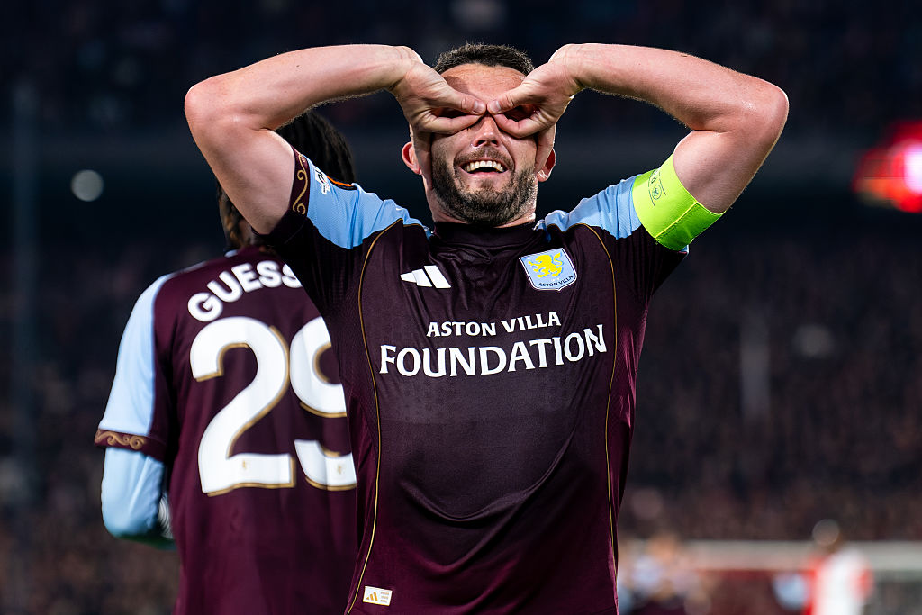 John McGinn celebrates his goal against Feyenoord