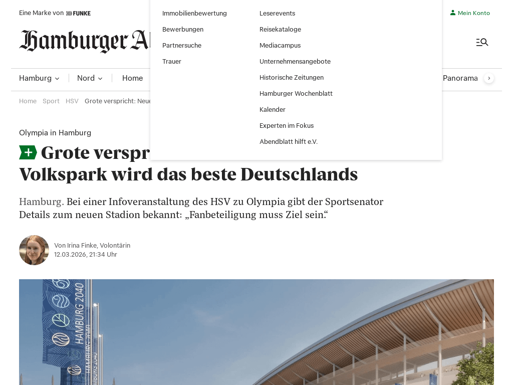 Hamburgs Innensenator Grote verspricht: Neues Stadion im Volkspark wird das beste Deutschlands