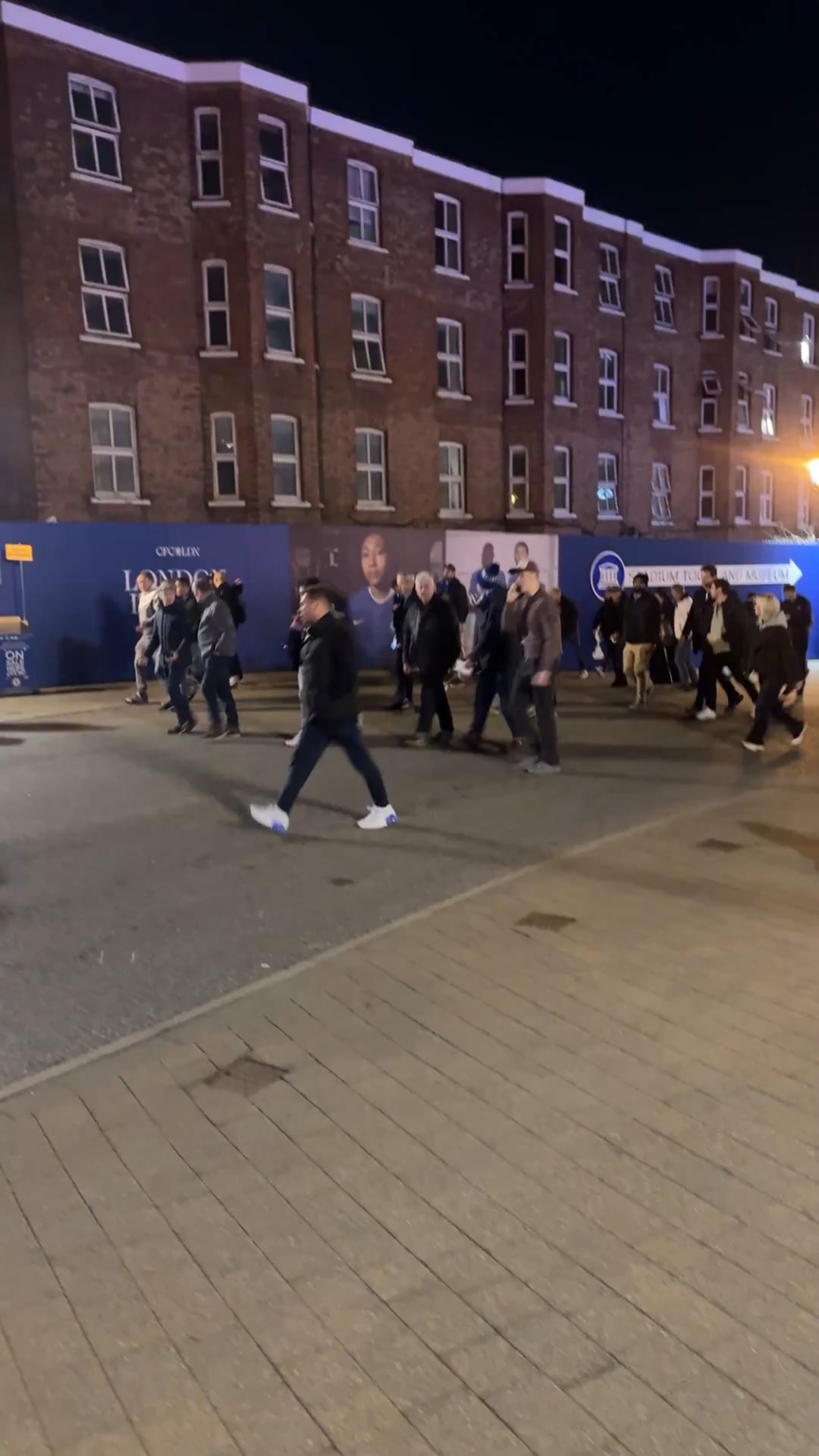 Chelsea "fans" leaving at halftime