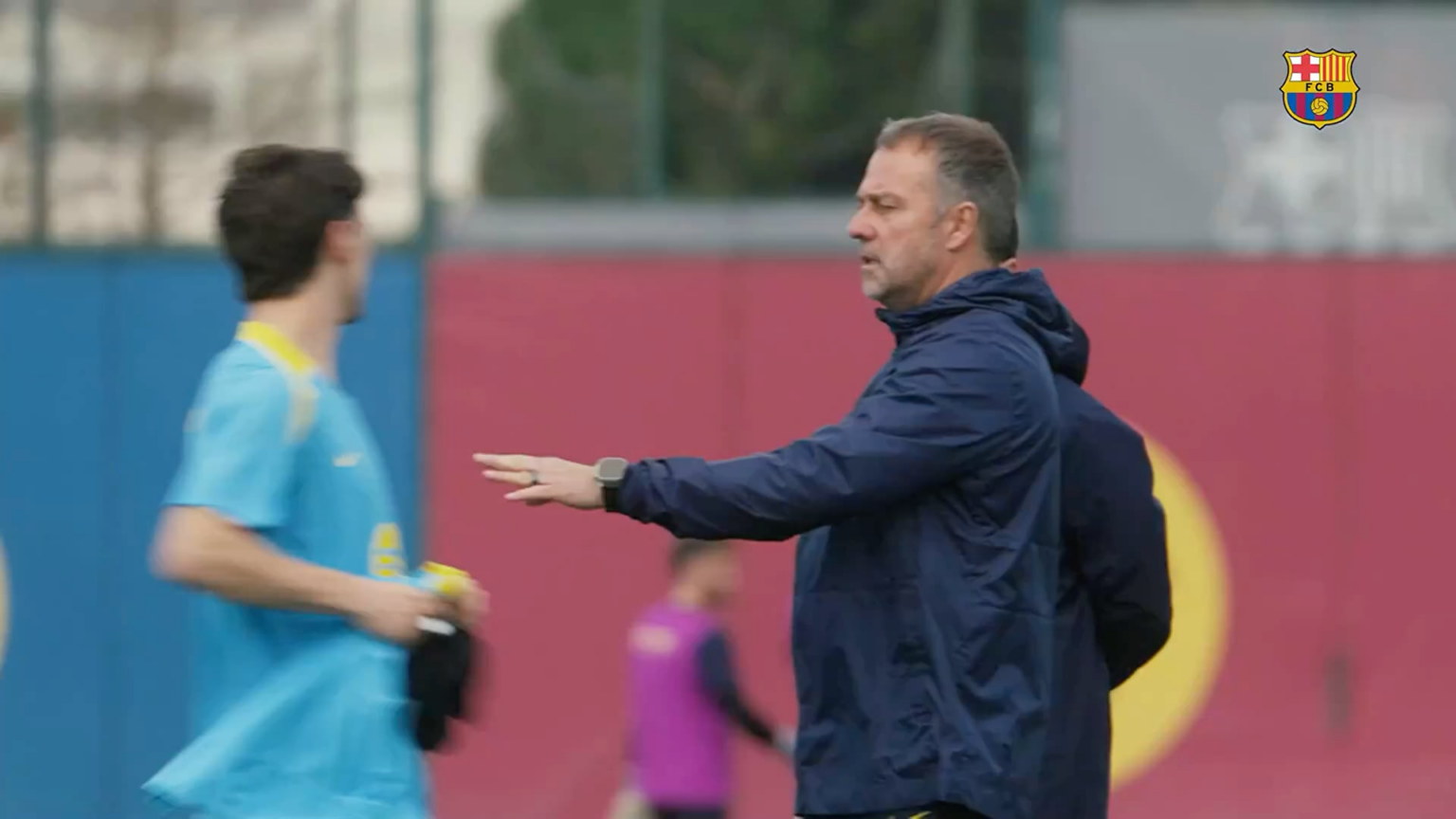 The kind of moments we love to see. Hansi and Gavi share a laugh during training session.