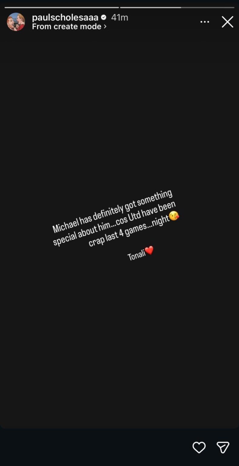 Paul Scholes’ story on IG right after our defeat