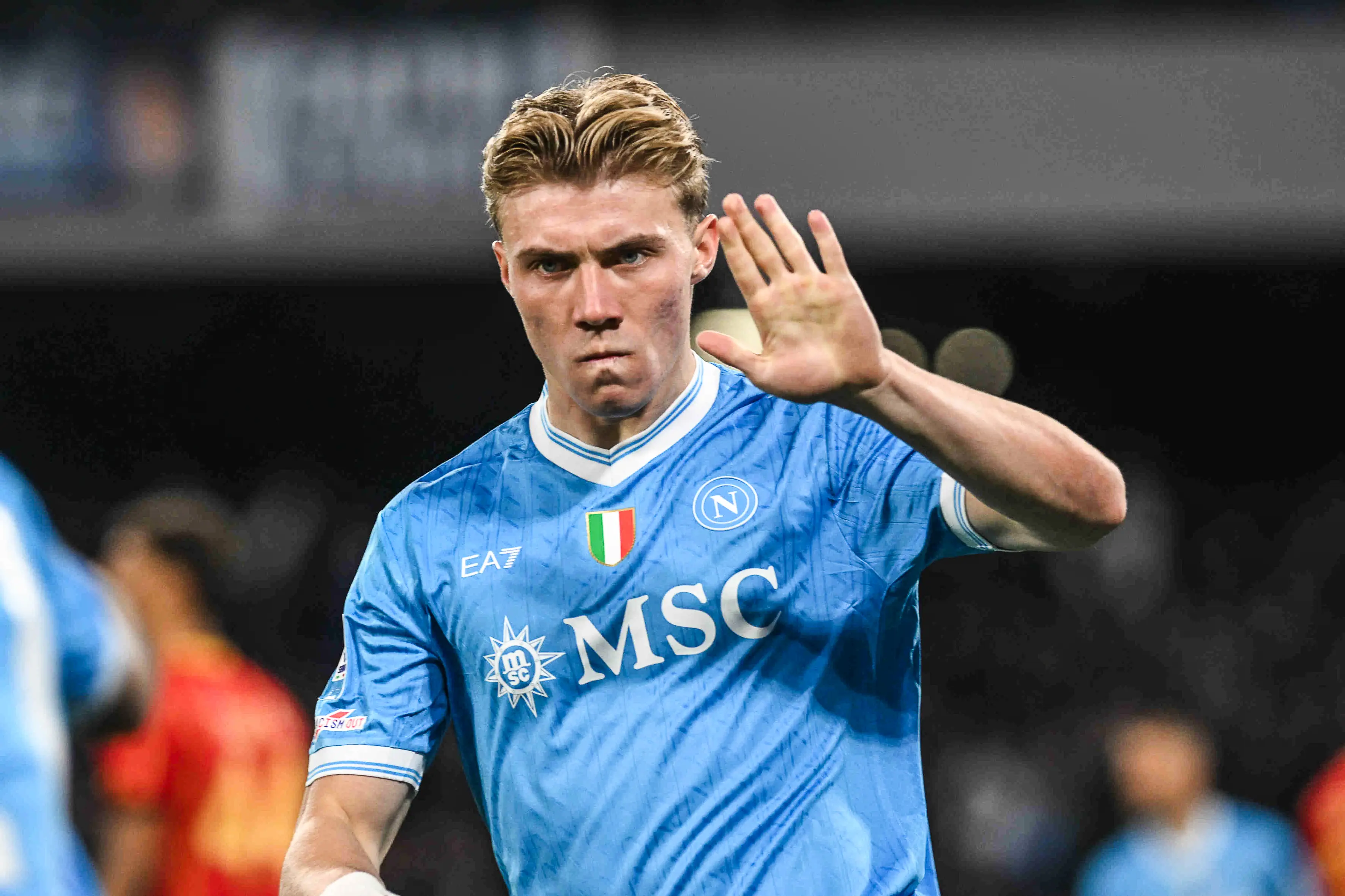 Rasmus Hojlund has impressed since joining Napoli. Image: Getty