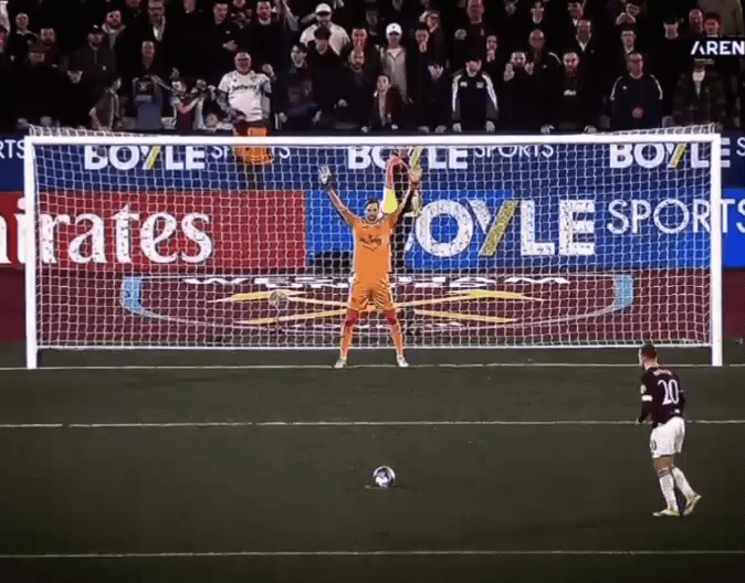 Drone view of all 5 of West Ham's penalties in their penalty shootout against Brentford where they won 5-3