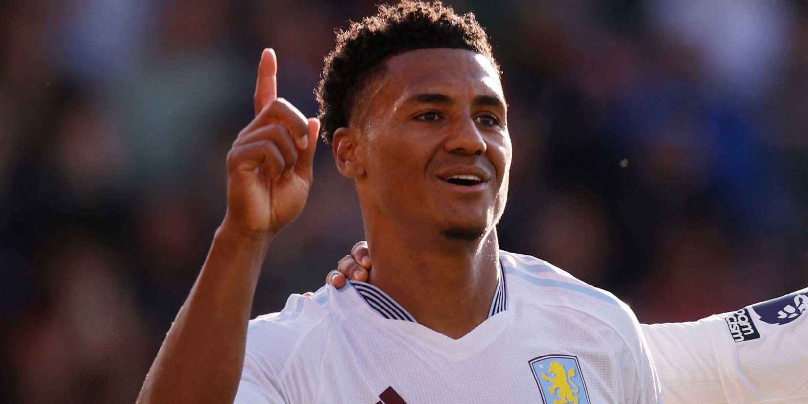 Aston Villa's Ollie Watkins celebrates scoring their first goal
