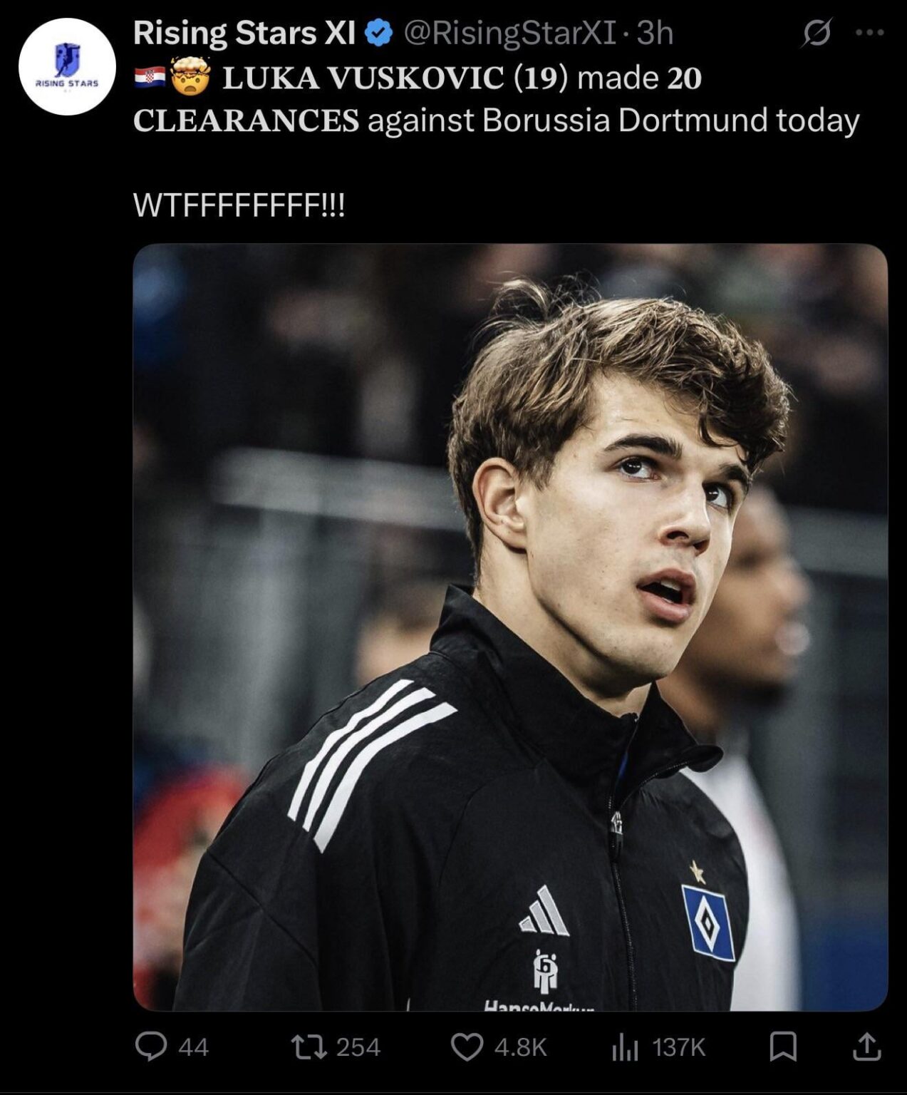 Provided we stay up what do we do about him? 3 at the back?