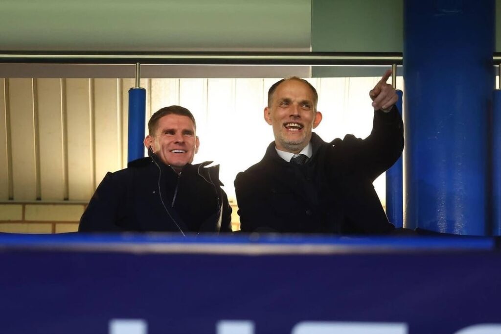 Thomas Tuchel and Anthony Barry at The Bridge, also Boehly & Eghbali.