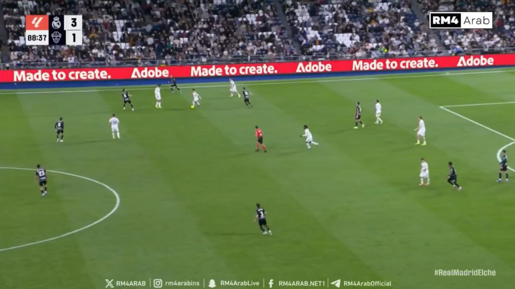 Arda guler with a blinder shot from Real Madrids half 4-1 Elche