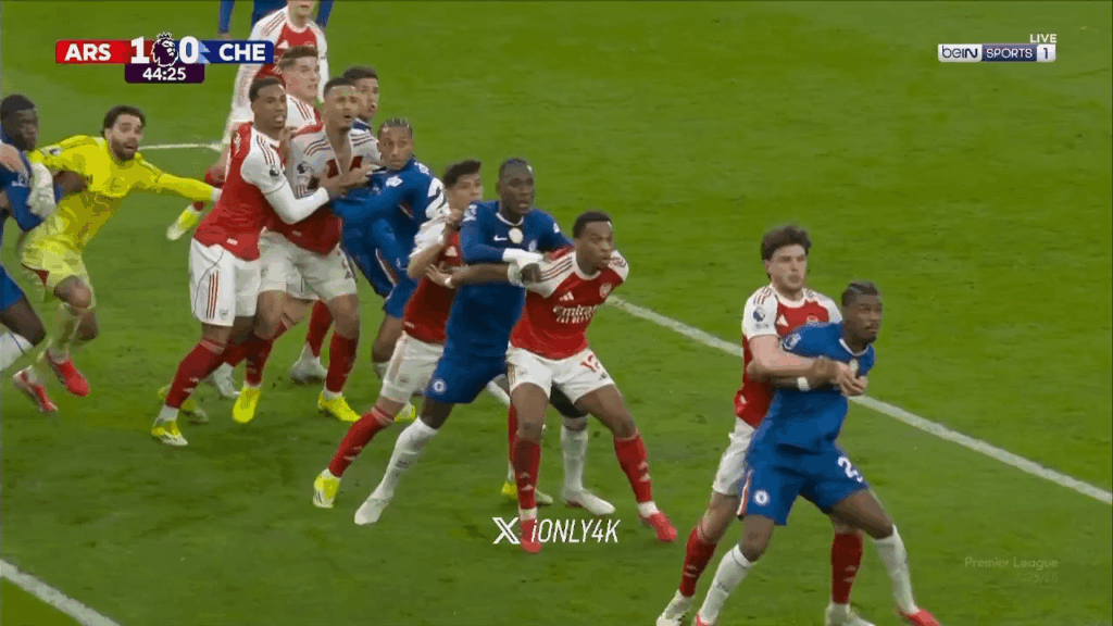 Turns out Italian referees are not that bad, after all. Chelsea penalty shout against Arsenal checked by VAR - no penalty 44'