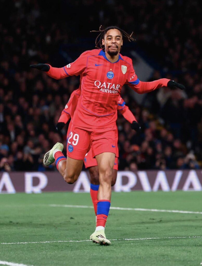 Barcola hits the Drogba celebration