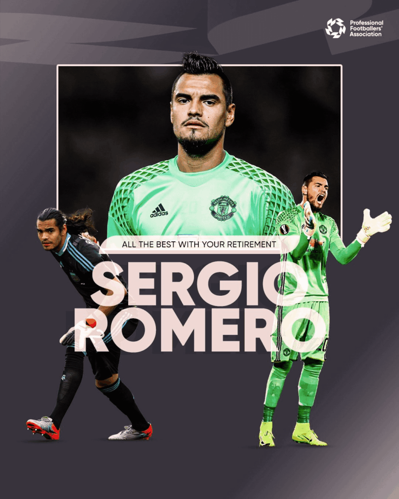 [Former Reds] Former Manchester United and Argentina goalkeeper Sergio Romero has announced his retirement from football.
During his time at Old Trafford, he played an important role as the Red Devils lifted the UEFA Europa League, FA Cup, EFL Cup and FA Community Shield.