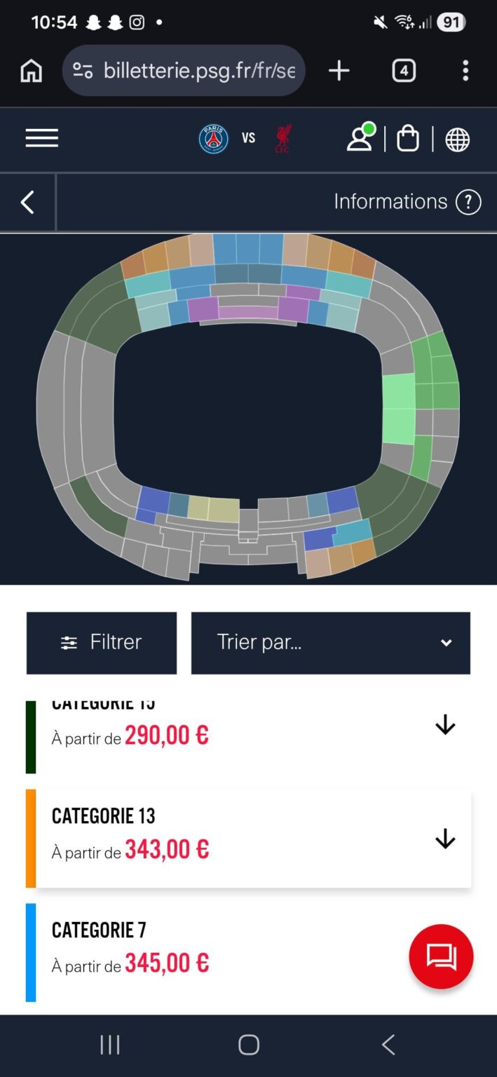 I find it very expensive, psg have to increase the stadium to offer cheaper seats