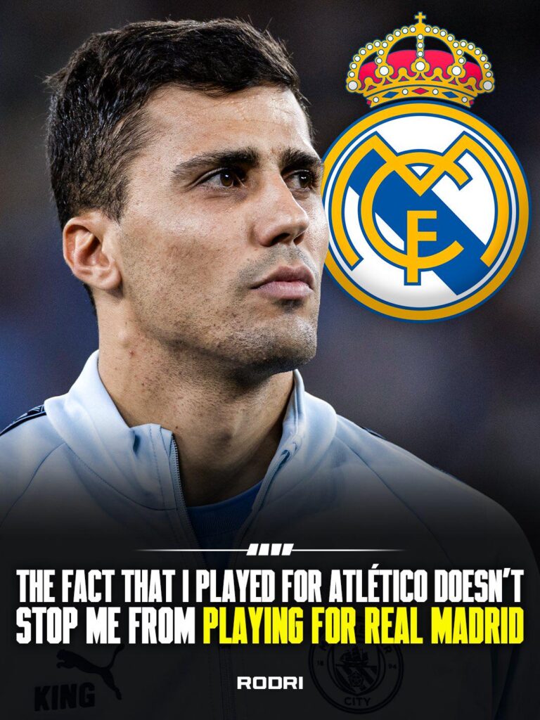 Rodri: “The fact that I played for Atlético Madrid does not stop me from playing for Real Madrid. You cannot refuse the best clubs in the world”