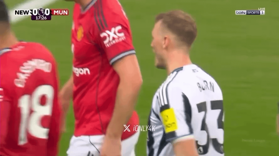 Dan Burns elbow on Luke Shaw (no VAR review)