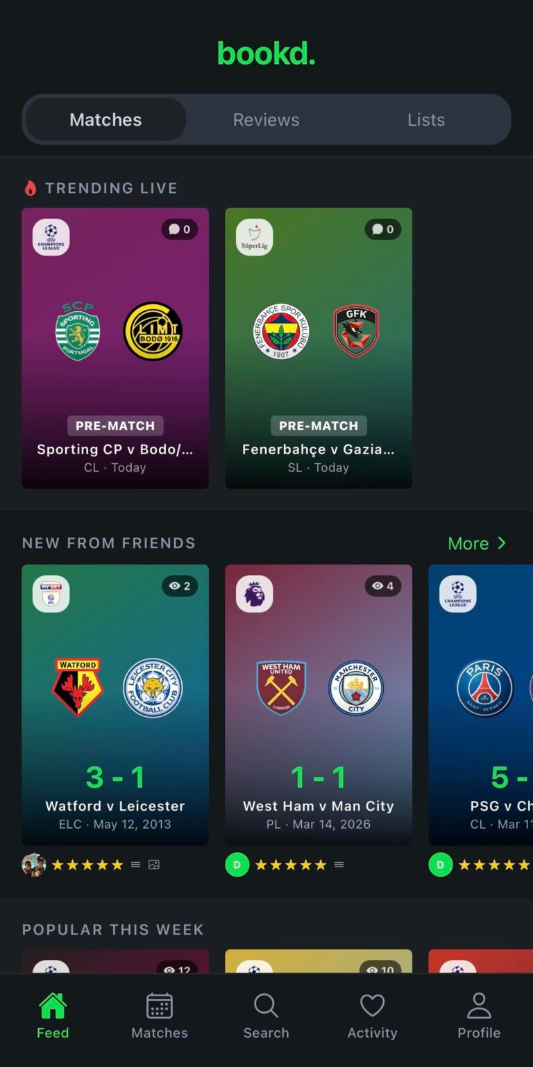 I've just built Bookd. The Letterboxd for football