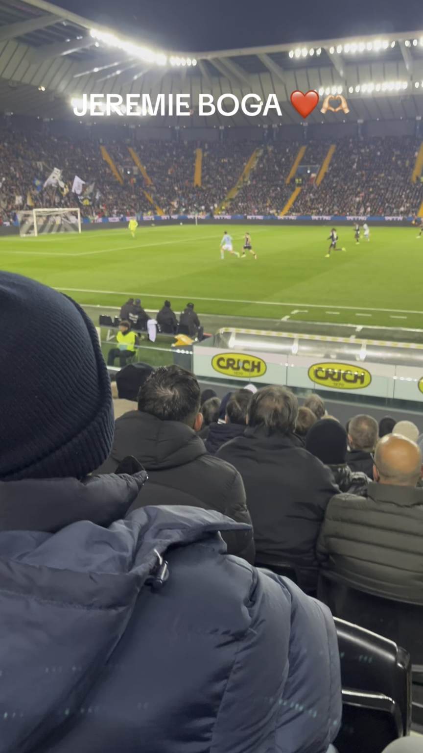 Salve a tutti, gol di Boga di ieri a Udine con vista dalla tribuna. FINO ALLA FINE 🖤🤍