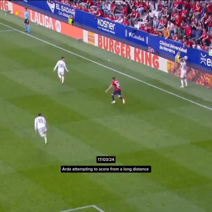 Guler tried it 2 years ago, but it didn't go in. However, today he finally did it, and he at least deserves a nomination for the Puskás Award for this wonderful goal