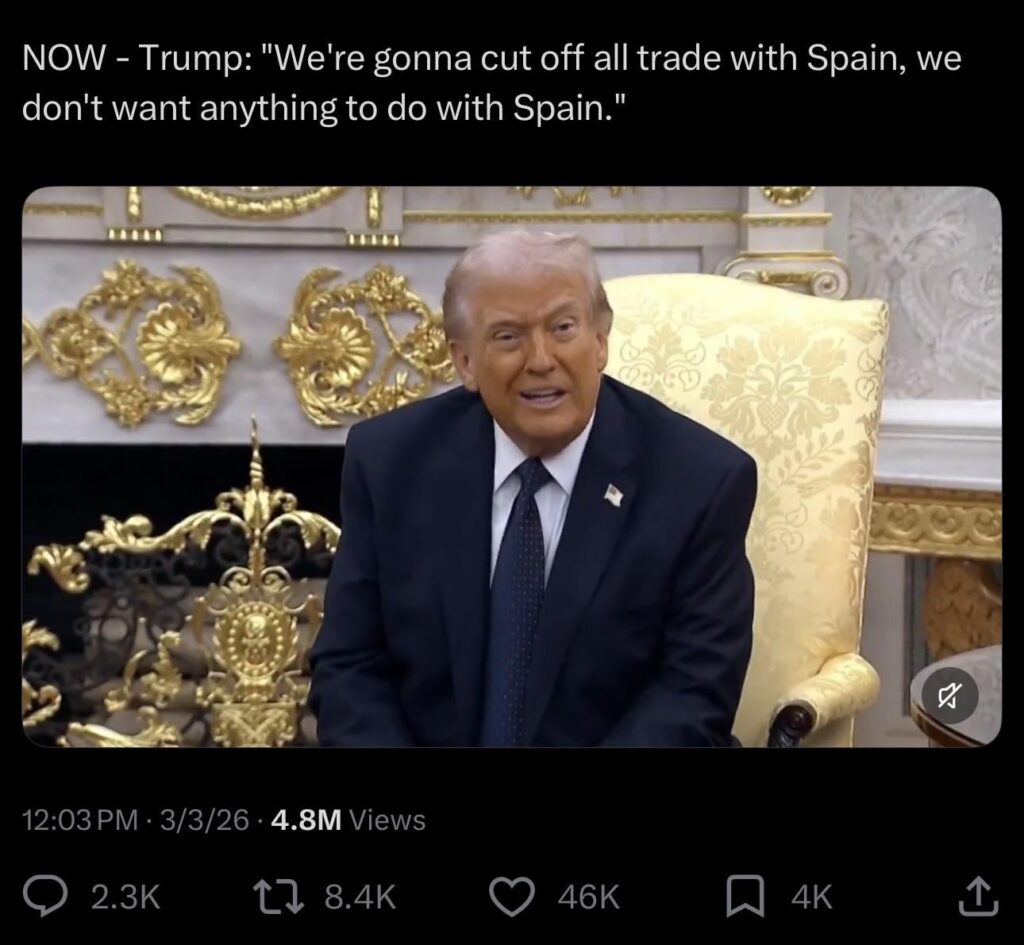 Real Madrid fan Donald Trump after watching Real Madrid play against Getafe