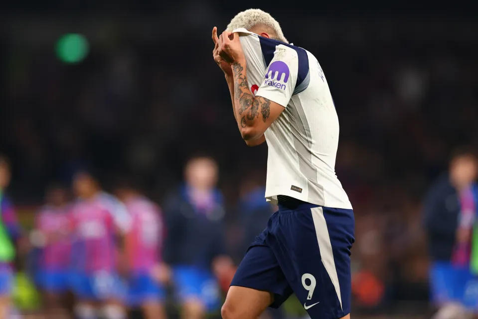 Richarlison reacts after Tottenham loss