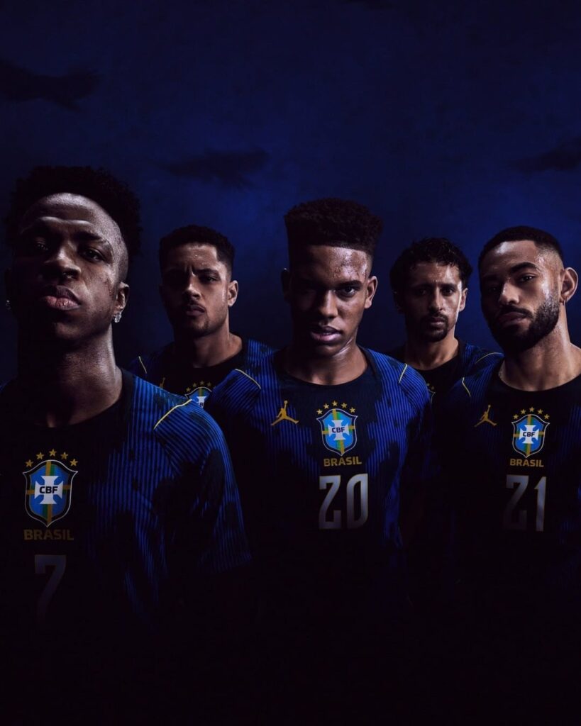 Vini Jr. with the seleção Blue uniform on Nike release