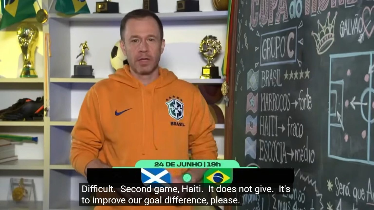 One of Brazilian TV's World Cup promo about our National Team being Brazil's "average-level opponent".