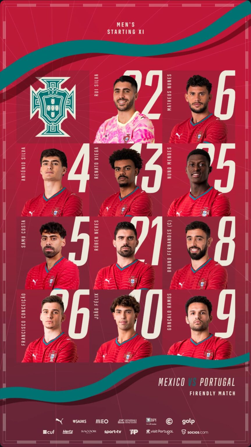 Bruno Fernandes starts for Portugal against Mexico, Dalot on bench