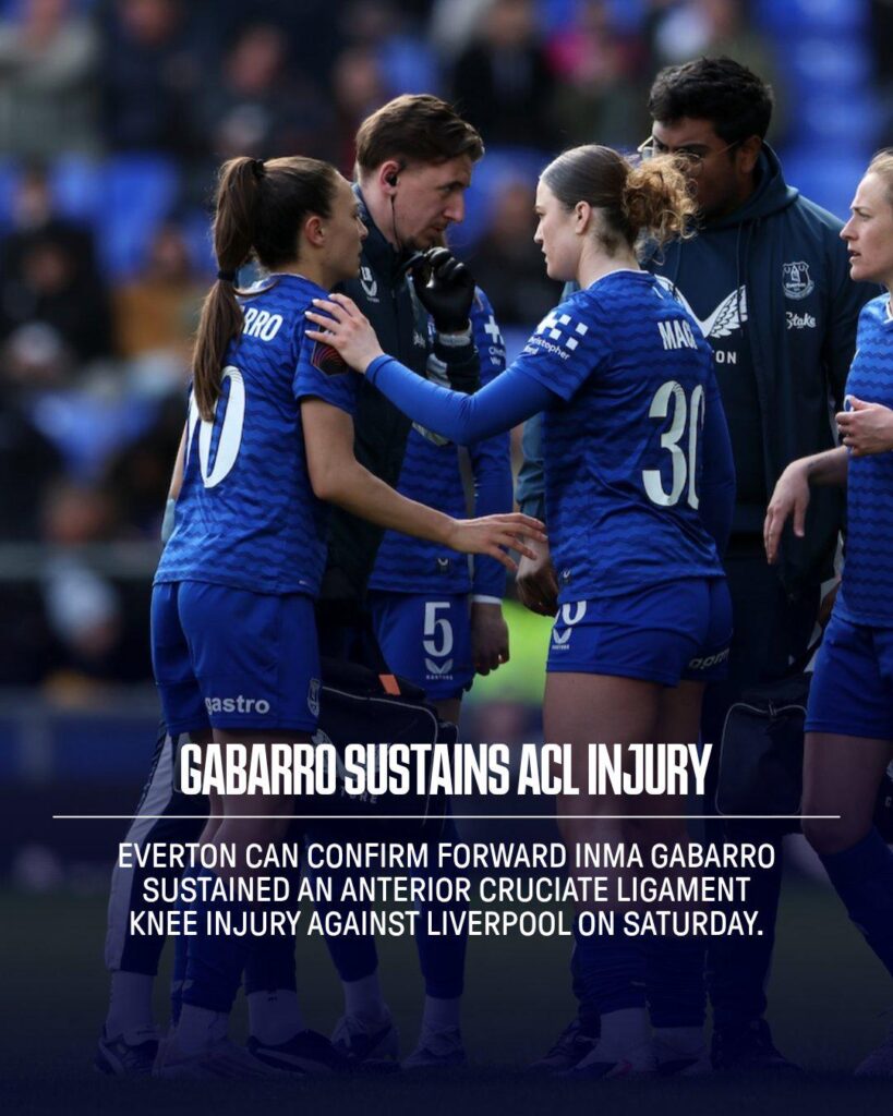 Inma Gabarro has sustained an ACL injury during Everton's match vs Liverpool last Saturday